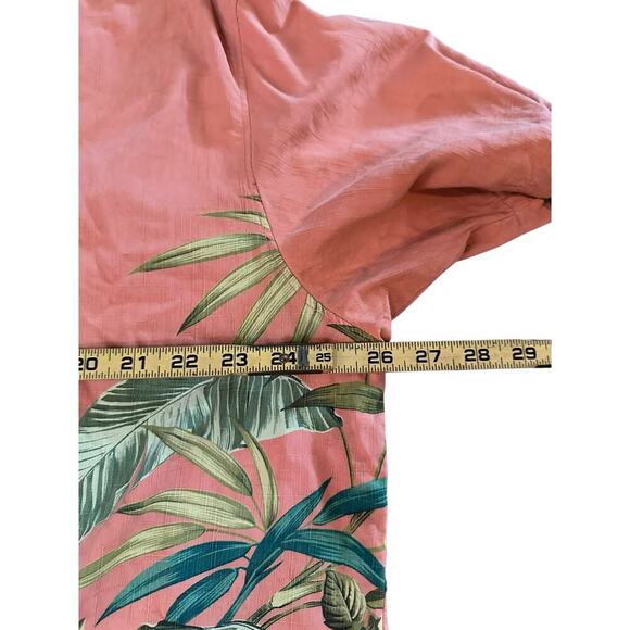 Tommy Bahama Coral 100% Silk Hawaiian Short Sleeves Button Down Shirt Size XL - Picture 3 of 8